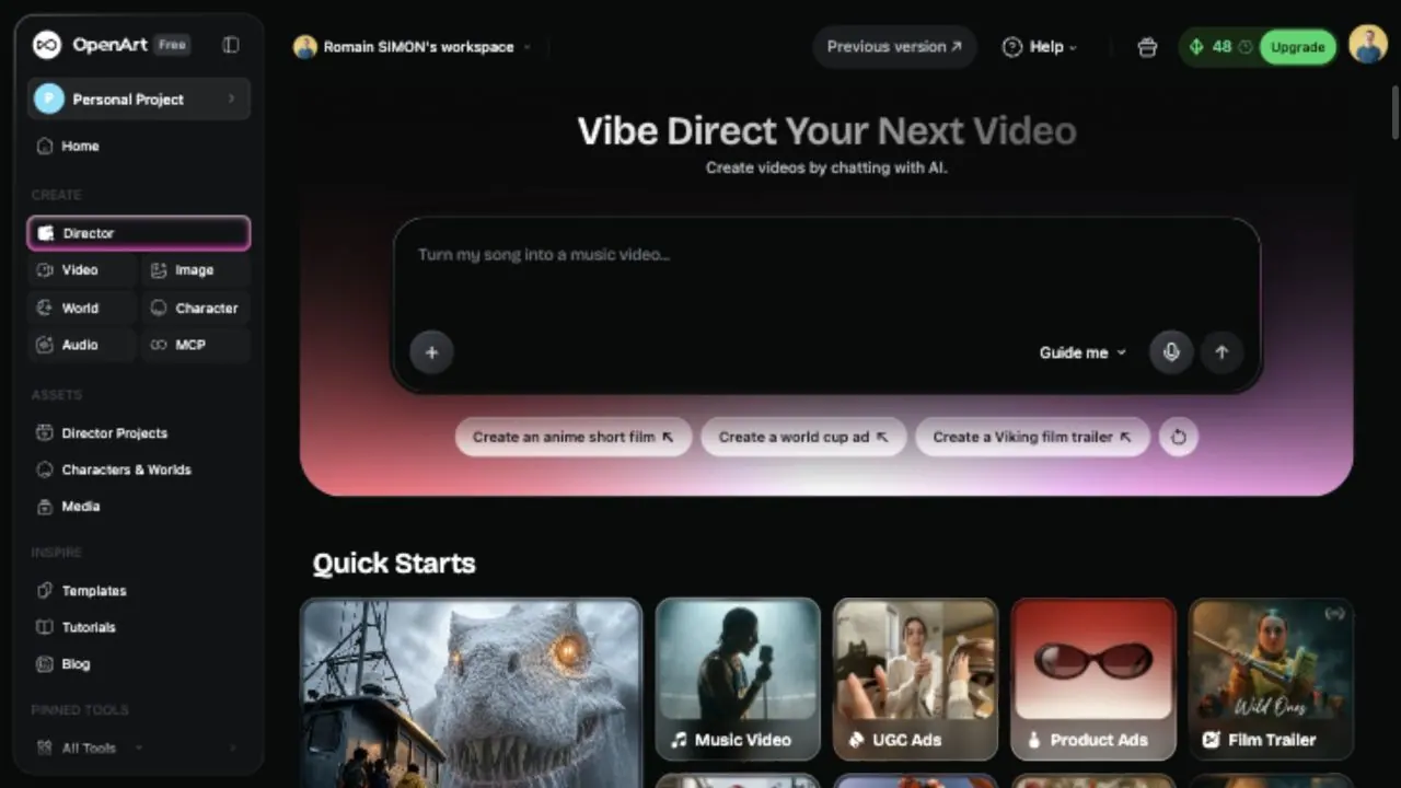 OpenArt screenshot